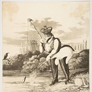 A King Fisher on the Banks of the Thames, 1827. Creator: Monogrammist JVS