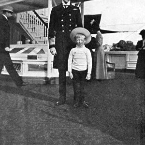 King Haakon VII of Norway (1872-1957) with his son Olav (1903-1991), 1908. Artist: Queen Alexandra