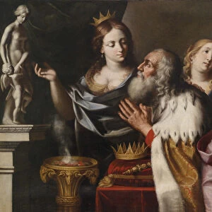 King Solomons wives lead him into idolatry. Artist: Venanzi di Pesaro, Giovanni (1627-1705)