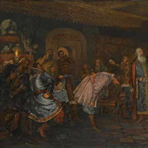 The Kiss Ceremony. Boyar Morozov, his Wife Yelena and Prince Serebrenni. Artist: Buchholz, Fyodor Fyodorovich (1857-1942)