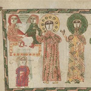 Leaf from a Gospel Book with Four Standing Evangelists, 1290-1330. Creator: Unknown