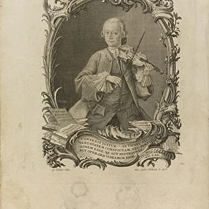 Leopold Mozart. Frontispiece of the Versuch einer grundlichen Violinschule, 1756. Artist: Friedrich (Fridrich), Jakob Andreas (1683-1751)