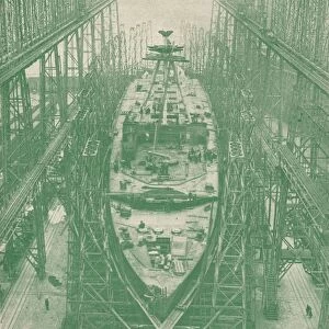 A light cruiser under construction, c1917 (1919)
