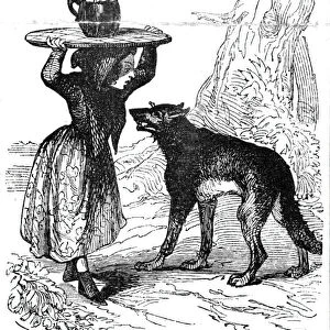 Little Red Riding Hood and the Wolf, 1842. Creator: Unknown