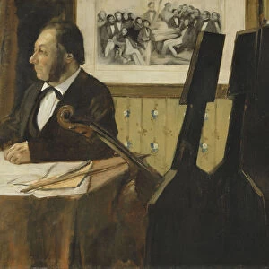 Louis-Marie Pilet, Cellist in the Orchestra of the Paris Opera, 1868-1869. Artist: Degas, Edgar (1834-1917)