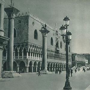 Main front of the Doges Palace with Riva degli Schiavoni, Venice, Italy, 1927. Artist: Eugen Poppel
