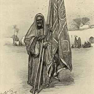 Man with flag, Nagada, Egypt, 1898. Creator: Christian Wilhelm Allers