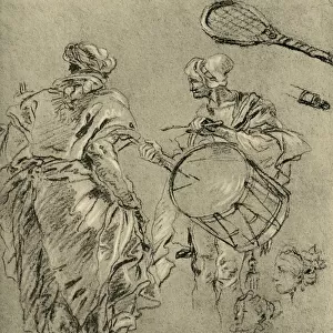 Man seen from behind; a drummer and small studies, 1751-1752, (1928). Artist