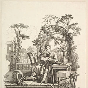 Man and Woman Reading, ca. 1742. Creator: Gabriel Huquier