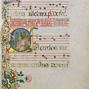 Manuscript Leaf with the Celebration of a Mass in an Initial S