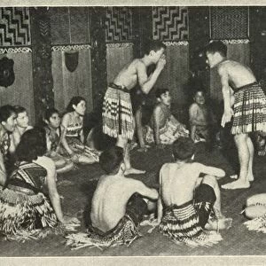 These Maori children at the Native School, Whakarewarewa, are playing a hand game, c1948