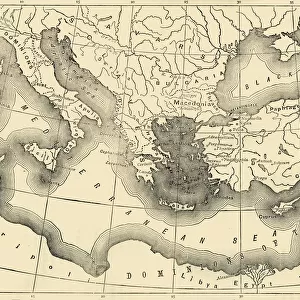 Map of the Byzantine Empire in the Ninth Century, 1890. Creator: Unknown