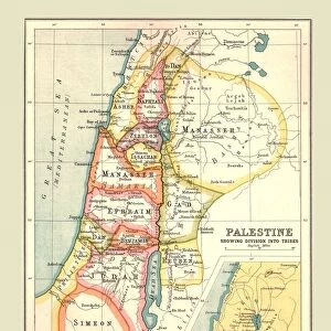 Map of Palestine, Showing Division into Tribes, (1902). Creator: Unknown