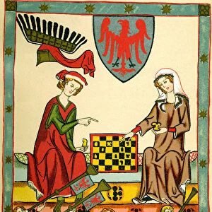 Margrave Otto IV of Brandenburg Playing Chess (From the Codex Manesse), c1300