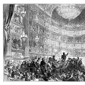 A meeting of the Anti-Corn Law League in Drury Lane Theatre, London, 1838 (c1895)