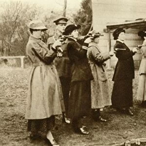 Members of the WRNS at revolver practice, 1915, (1935). Creator: Unknown