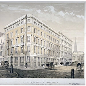 Messrs J&R Morleys warehouses, corner of Milk Street and Gresham Street, London, c1840