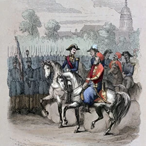 Military Review with Ibrahim Pacha, Champ de Mars, Paris, c1846 (1847). Artist: Gerard Corbiau