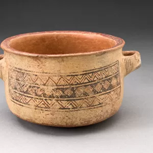 Minature Handled Bowl with Textile-like Design, A. D. 1450 / 1532. Creator: Unknown