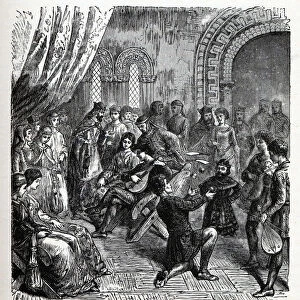 Minstrels and Jugglers at Court, 1882. Artist: Anonymous