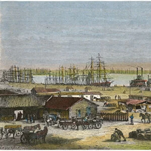 Mississippi River, New Orleans, Louisiana, USA, c1880. Artist: Barbant