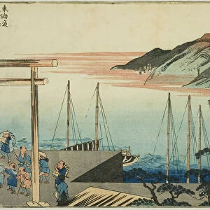 Miya, Kuwana, Yokkaichi, and Ishiyakushi, from the series "Famous Places on the Fifty... c.1830 / 35. Creator: Utagawa Kuniyoshi