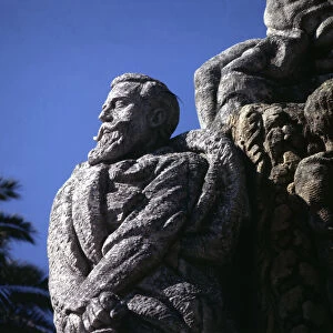Monument in La Coruna dedicated to Manuel Curros Enriquez (1851-1908), Spanish poet