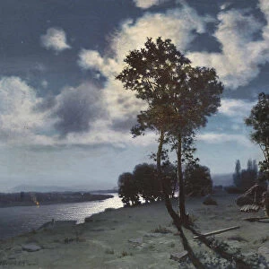 Moonlit river bank, 1896