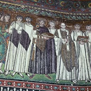 Mosaic of the Emperor Justinian and his court, 6th century