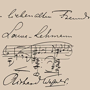 Musical quotation dedicated to the opera singer Lilli Lehmann (1848-1929)
