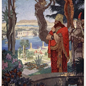 Nebuchadnezzar in the Hanging Gardens of Babylon, 1915. Artist: Ernest Wellcousins