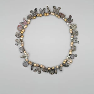 Necklace with Bird, Circle and Cylinder Beads, Iran, 11th-12th century. Creator: Unknown