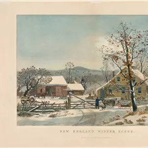 New England Winter Scene, 1861. Creator: James Merritt Ives (American, 1824-1895)
