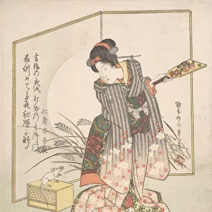 New Year Greeting Card for "Rat"Year, 1828. Creator: Yanagawa Shigenobu