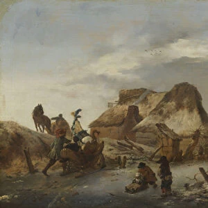 A Noblemans Sleigh on the Ice, c. 1646