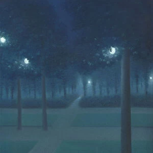 Nocturne in the Parc Royal, Brussels. Artist: Degouve de Nuncques, William (1867-1935)