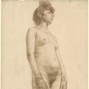 Nude Woman Standing, 1885. Creator: Frederick William MacMonnies (American, 1863-1937)