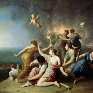 Nymphs Burning the Ship of Telemachus, 1746. Artist: Henri Antoine de Favannes
