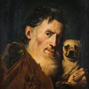 An Old Man with a Dog, 1740s. Creator: Giacomo Ceruti