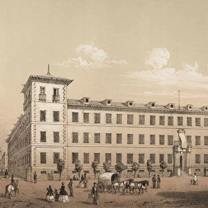 Old Seminary of Nobles, later transformed into the Military Hospital, engraving, 1870