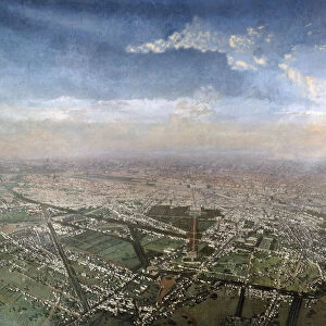 Overall View of Paris, Taken from the Observatory in a Balloon, 1855