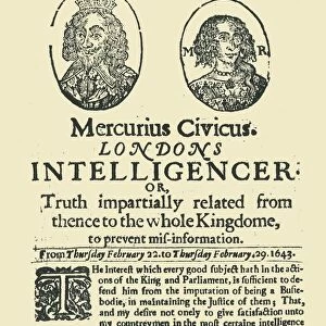 Front page of Mercurius Civicus: Londons Intelligencer, February 1643, (1945)
