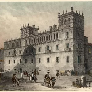 Palace of Condes de Monterrey in Salamanca, with scenes of life and traditional costumes