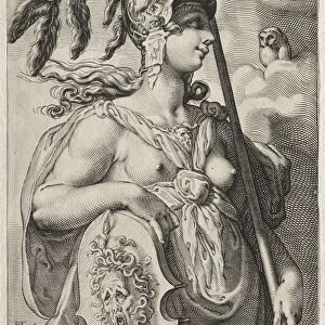 Pallas Athena, c. 1595. Creator: Jan Saenredam (Dutch, 1565-1607)