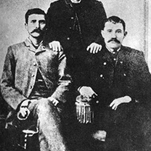 Pat Garrett, James Brent and John W Poe, sheriffs of Lincoln County, c1880-1882 (1954)