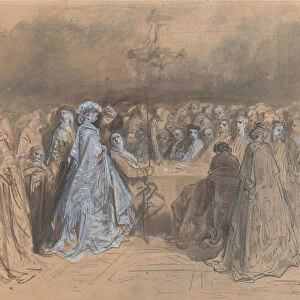Pauline Viardot Gambling at Baden-Baden, 1862. Creator: Gustave Doré