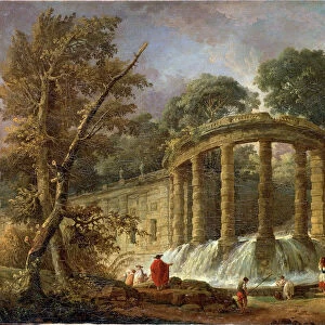 Pavilion with the Cascade, 1760. Artist: Hubert Robert