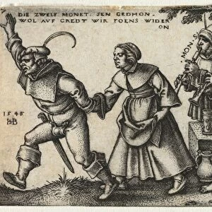 The Peasant Wedding or the Twelve Months: No. 7, 1546. Creator: Hans Sebald Beham (German