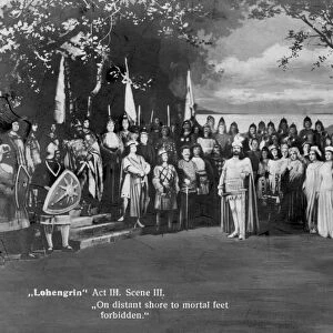 Performance of Richard Wagners opera Lohengrin (act III, scene III), 1907. Artist: Schwalb