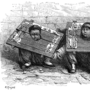 The pillory in Japan before the revolution, 1895. Artist: Hildibrand